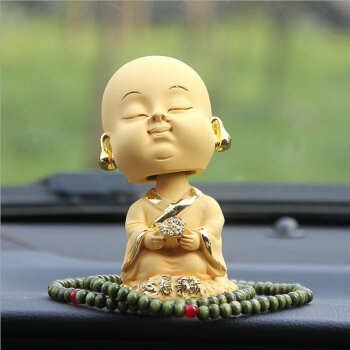 時(shí)刻美 可愛汽車擺件 搖頭公仔 車內(nèi)創(chuàng)意擺件 汽車用品飾品車飾 保平安改裝專絨沙金小和尚 心想事成 寶駿530【圖片 價(jià)格 品牌 報(bào)價(jià)】-京東